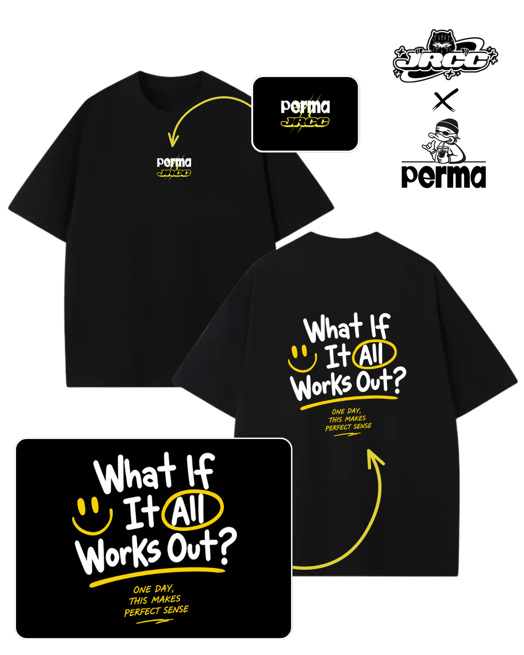 Perma x JRCC premium oversized T-Shirt Black