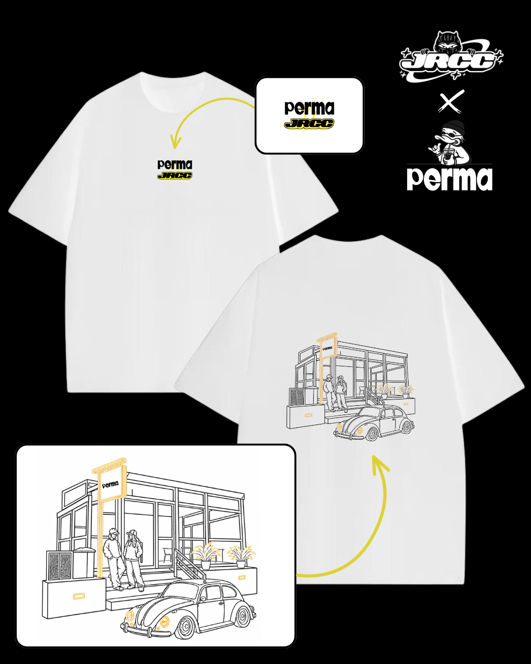 Perma x JRCC Premium Oversized T-Shirt White